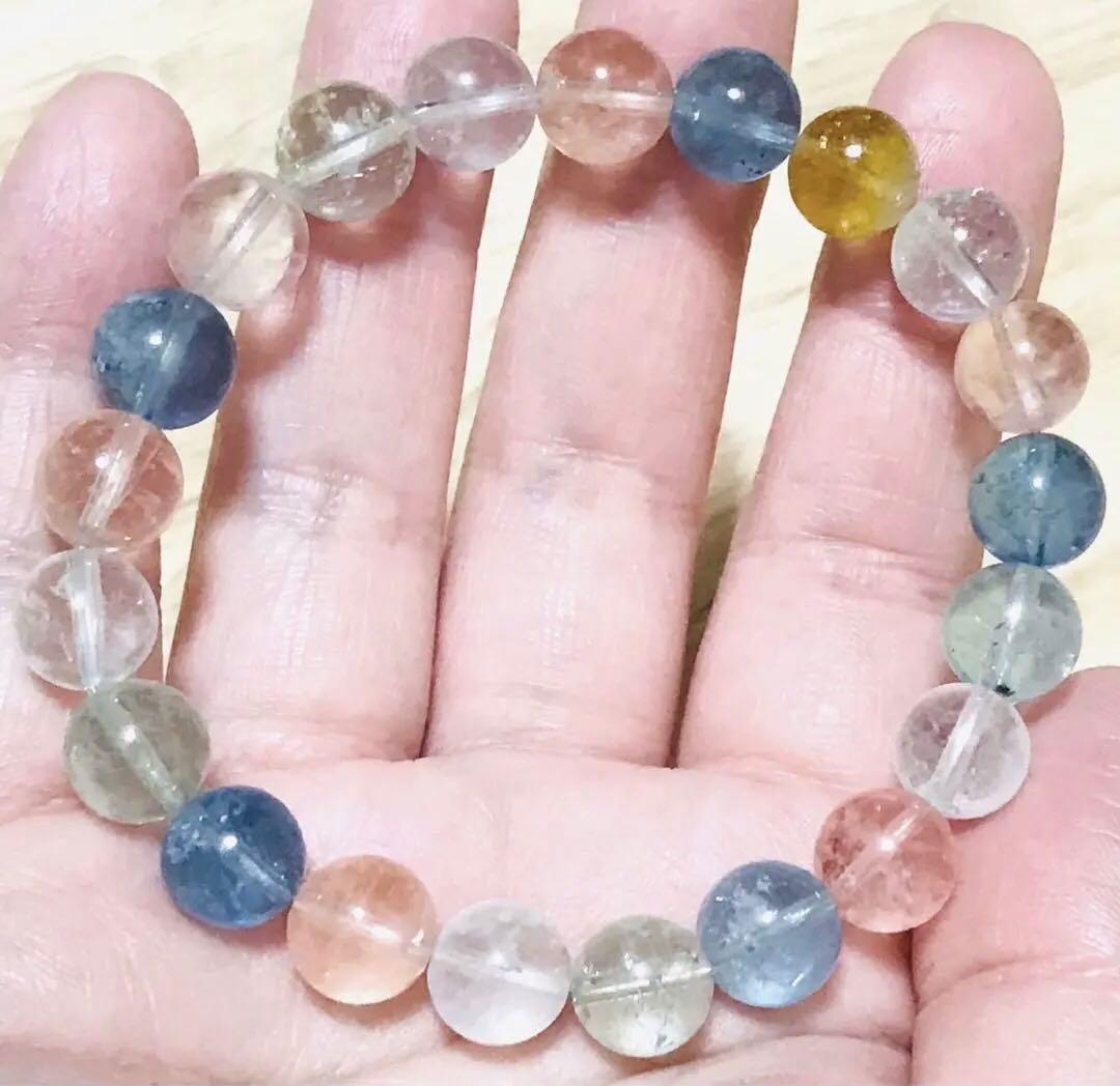 天然石　極上品　希少　５Ａ＋　ミックスベリル　ブレスレット　パワーストーン