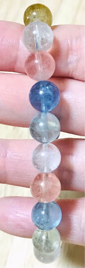 天然石　極上品　希少　５Ａ＋　ミックスベリル　ブレスレット　パワーストーン