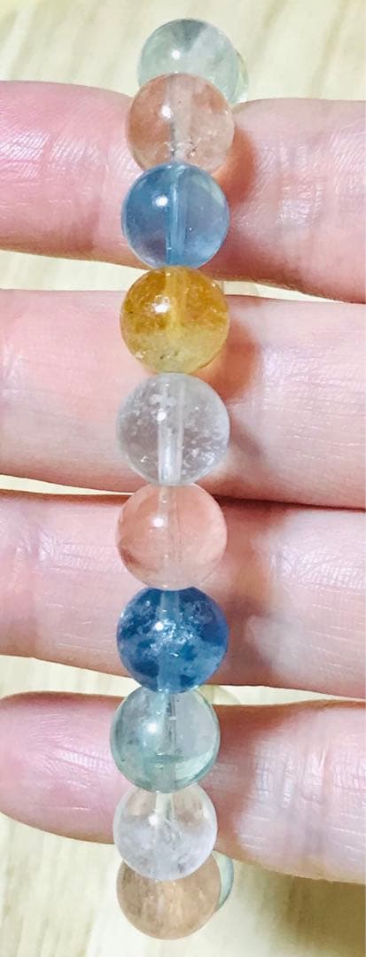天然石　極上品　希少　５Ａ＋　ミックスベリル　ブレスレット　パワーストーン