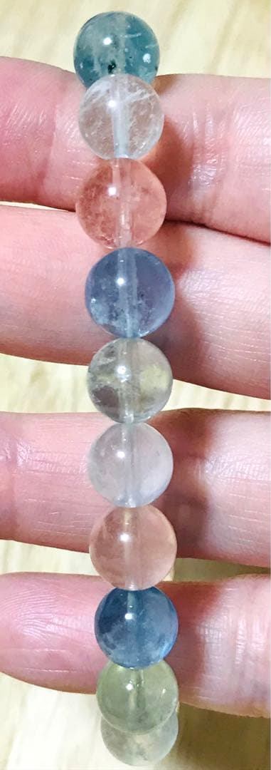 天然石　極上品　希少　５Ａ＋　ミックスベリル　ブレスレット　パワーストーン