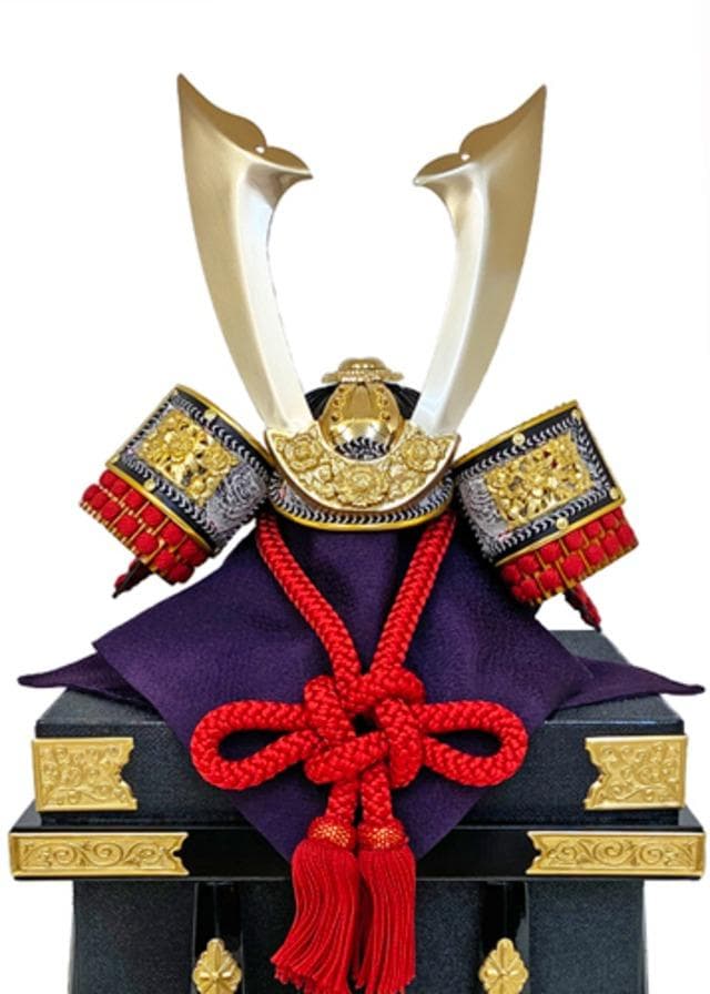 10号兜 大塔兜 中鍬形 赤糸縅 五月人形 コンパクト飾り 兜飾り お祝い　兜