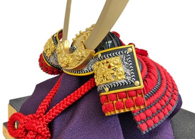 10号兜 大塔兜 中鍬形 赤糸縅 五月人形 コンパクト飾り 兜飾り お祝い　兜