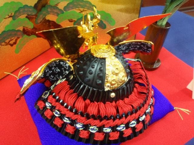 限定特価！！◆新品！巾50cm 卓上極兜飾り 本格五月人形 ちりめん 龍虎堂製◆