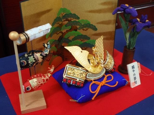 限定特価！！◆新品！巾50cm 卓上極兜飾り 本格五月人形 ちりめん 龍虎堂製◆