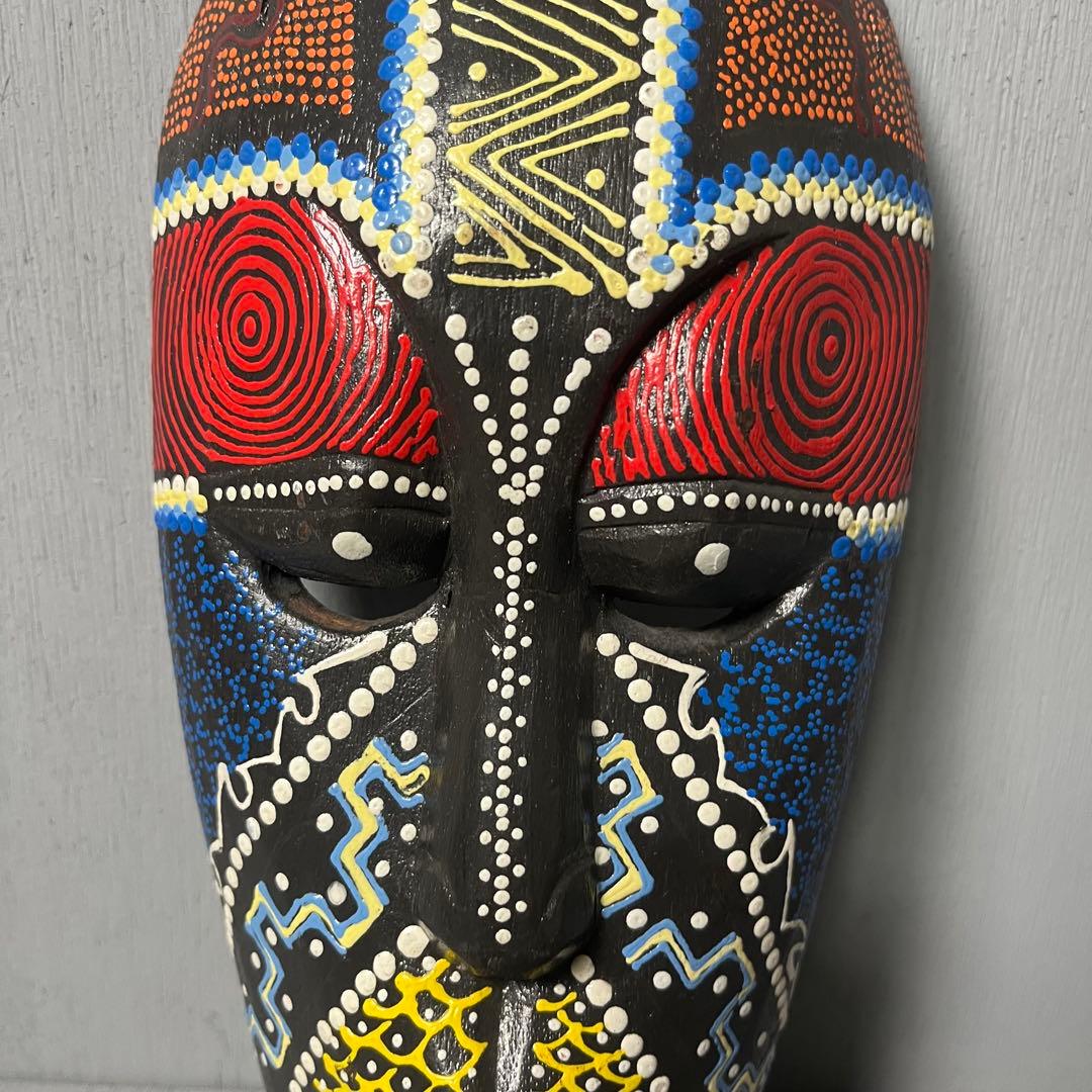 Africa Vintage アフリカ お面 部族 民族 木彫り 置物 骨董 - メルカリ