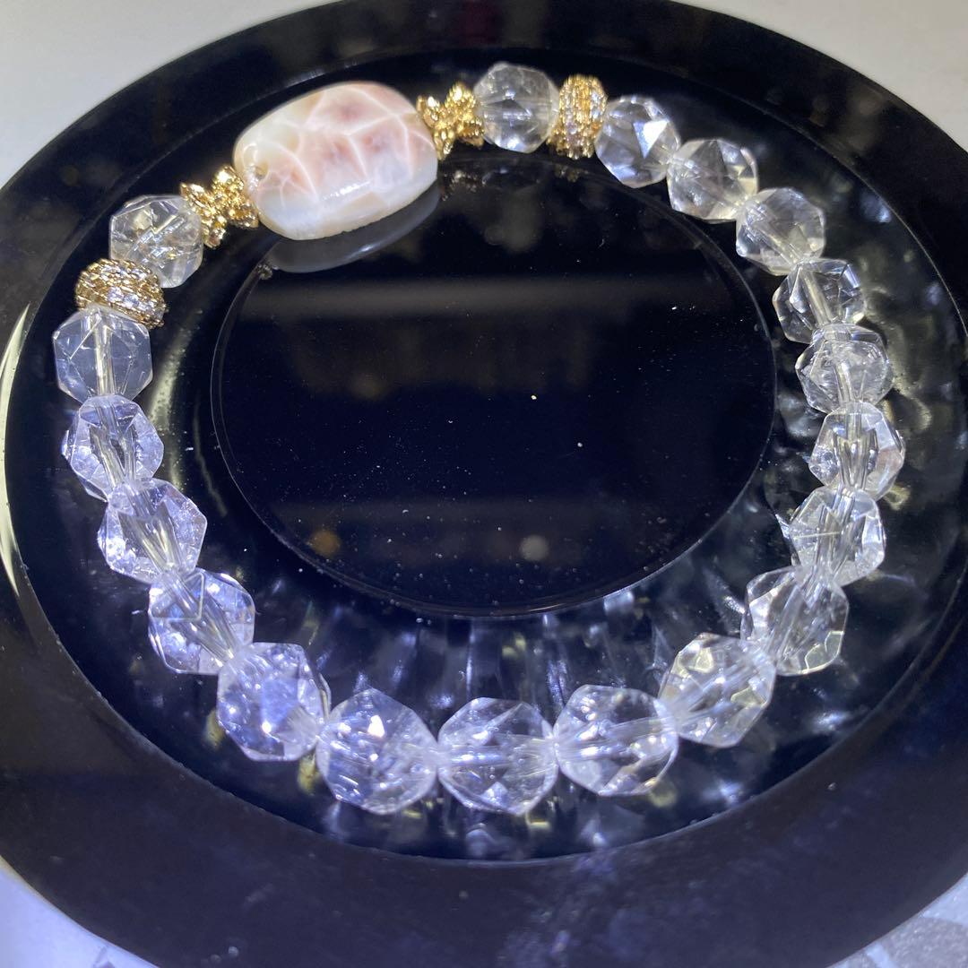 ピンクラリマー・クリスタルブレスレット