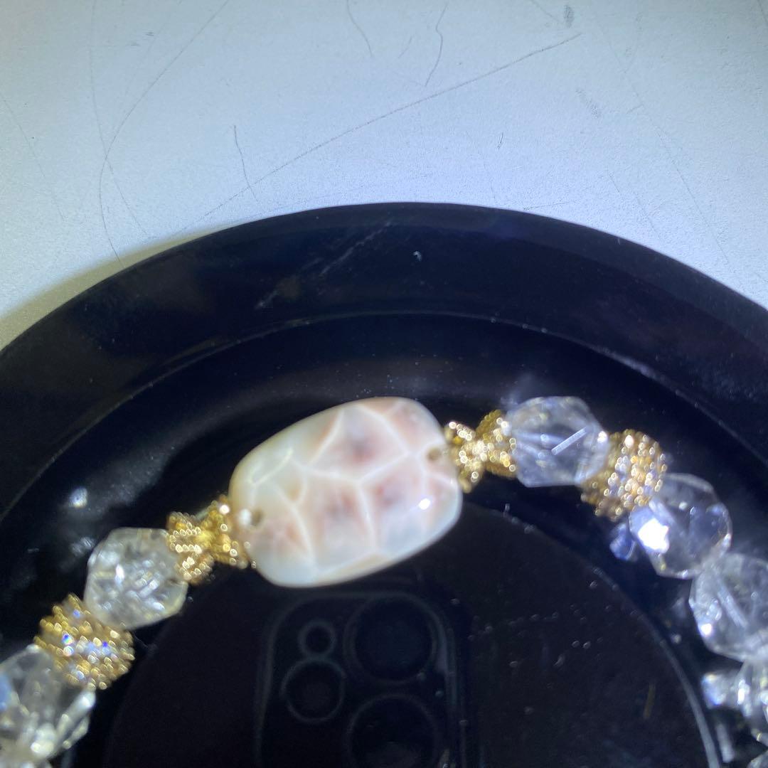 ピンクラリマー・クリスタルブレスレット