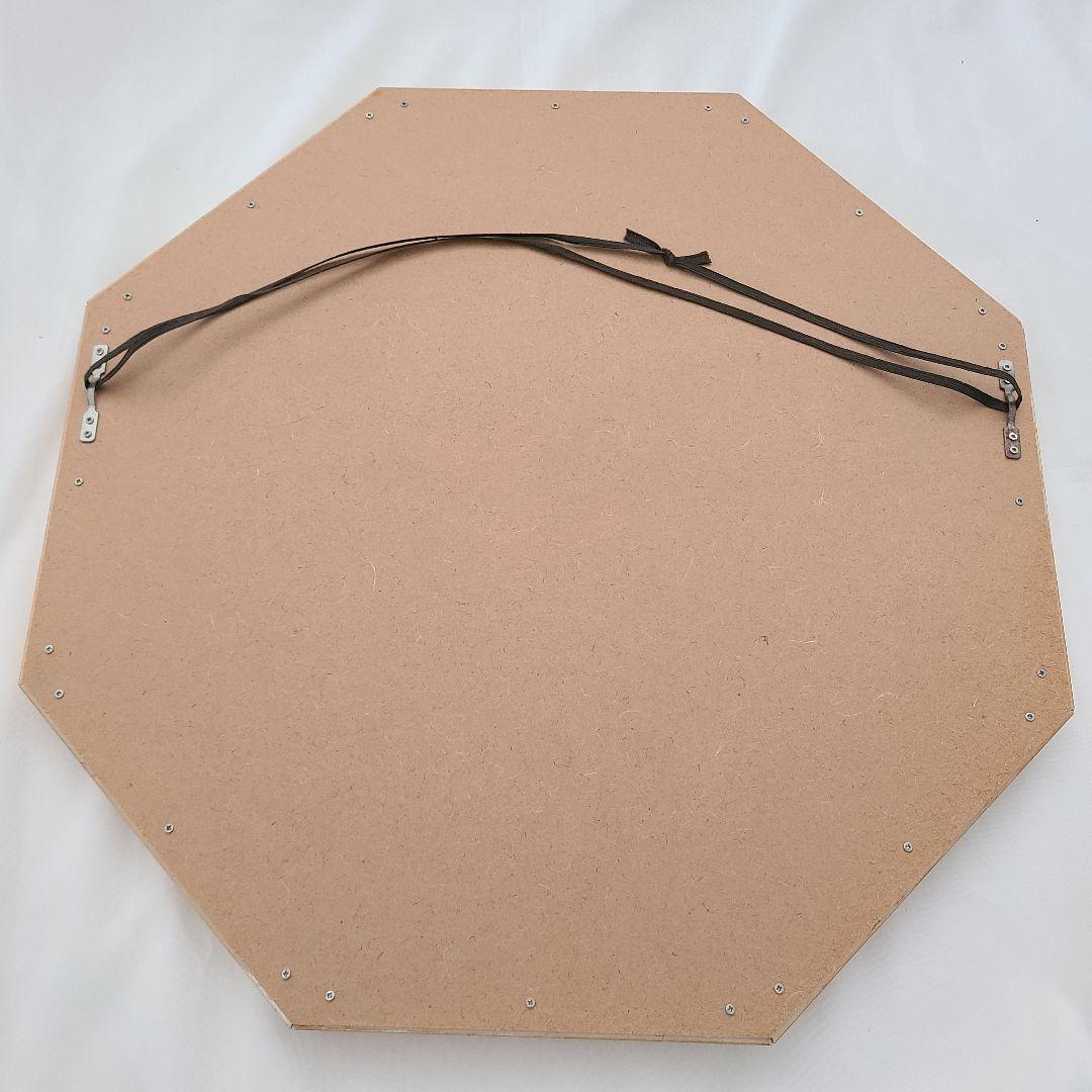 ミラー 鏡 インテリア 八角形 壁掛け 額縁 ウォールミラー ゴールド