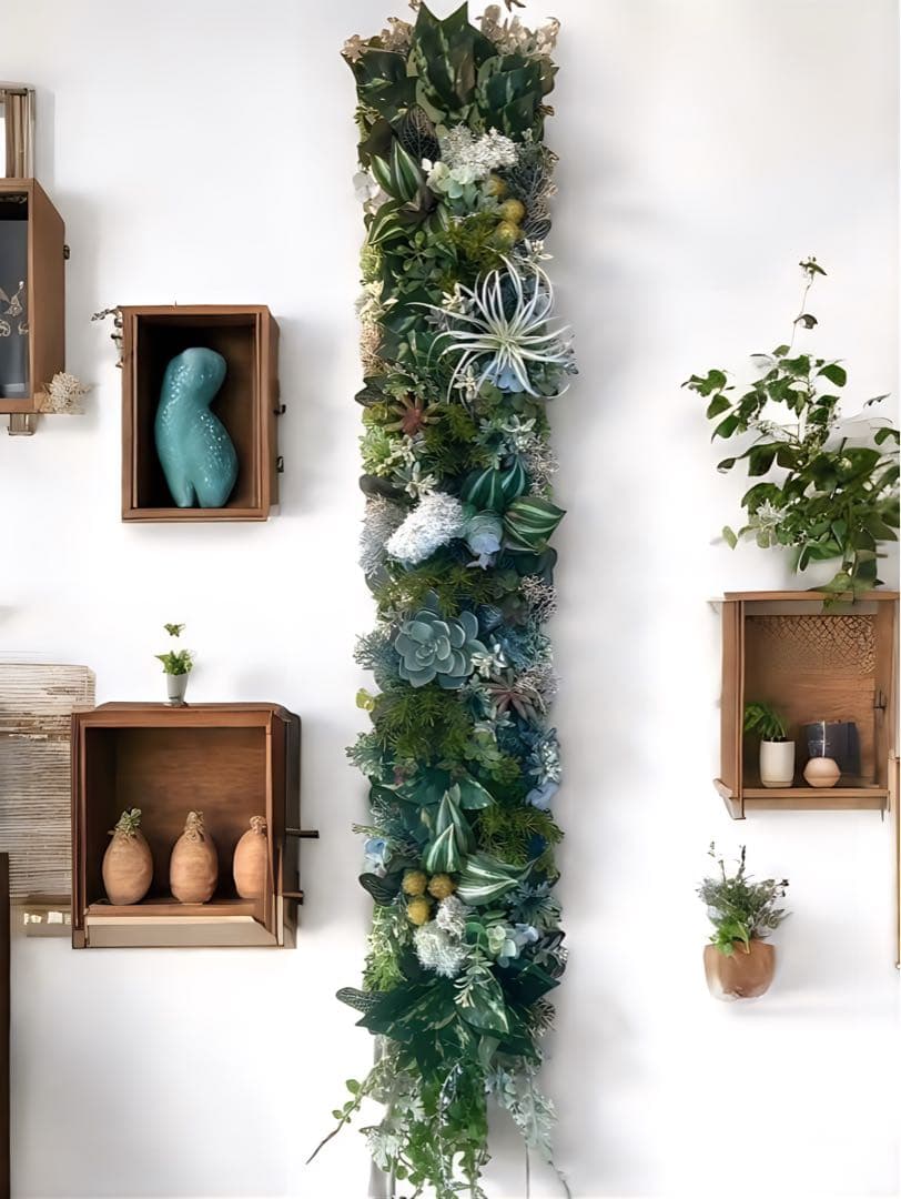 光触媒　人工観葉植物　ウォールグリーン　フェイクグリーン　壁掛け801スモークg