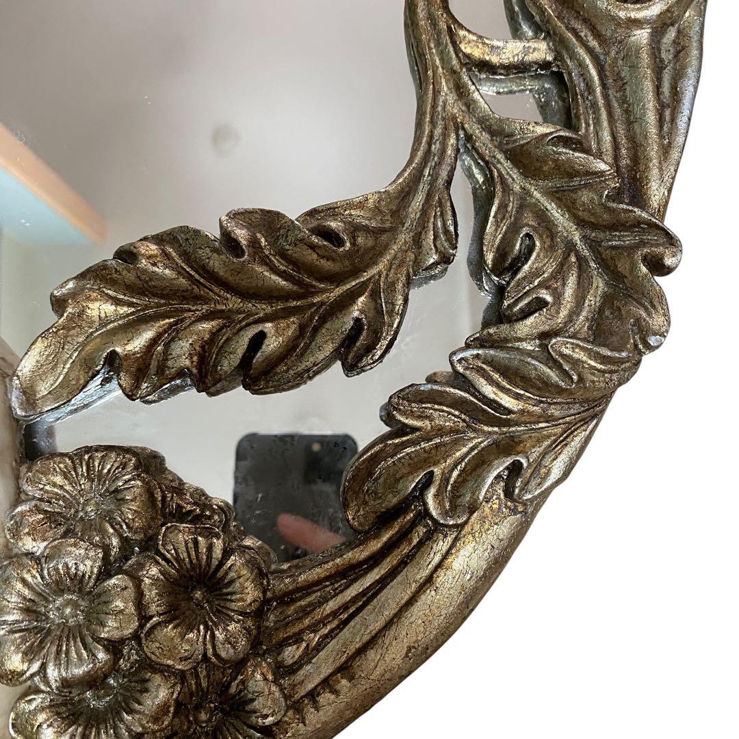 【良品】ロココアンティーク　イタリア　豪華　西洋美人像　壁掛け　鏡