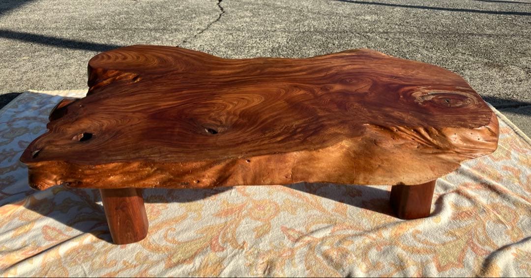 天然無垢 ケヤキ 一枚板 ローテーブル 115cm幅