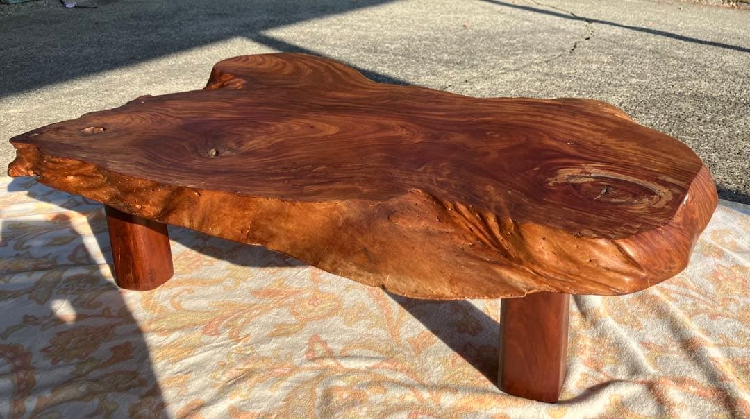 天然無垢 ケヤキ 一枚板 ローテーブル 115cm幅