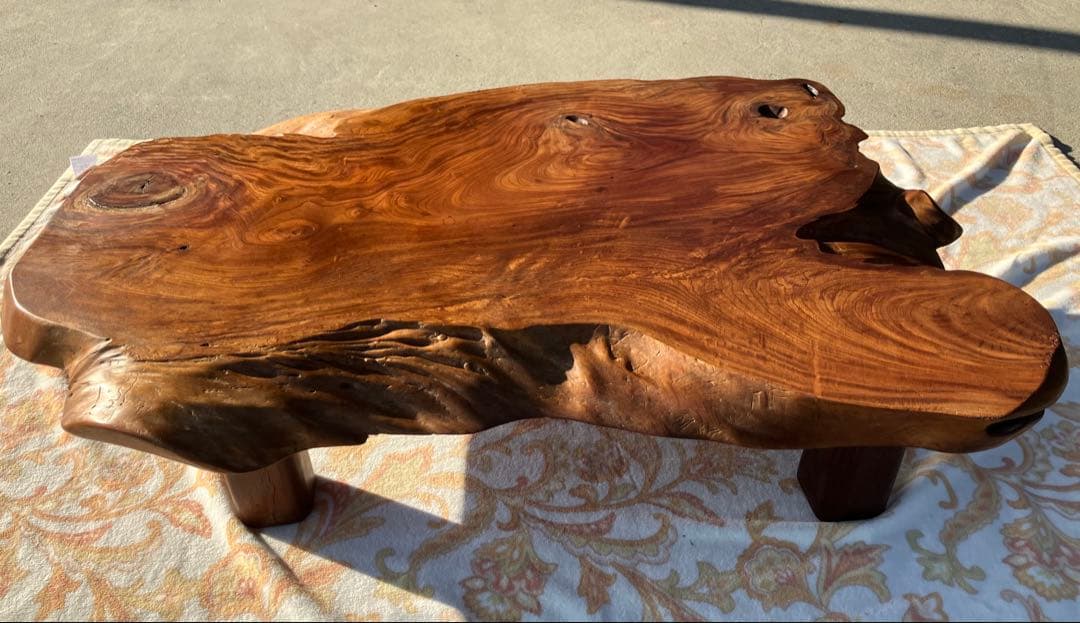 天然無垢 ケヤキ 一枚板 ローテーブル 115cm幅