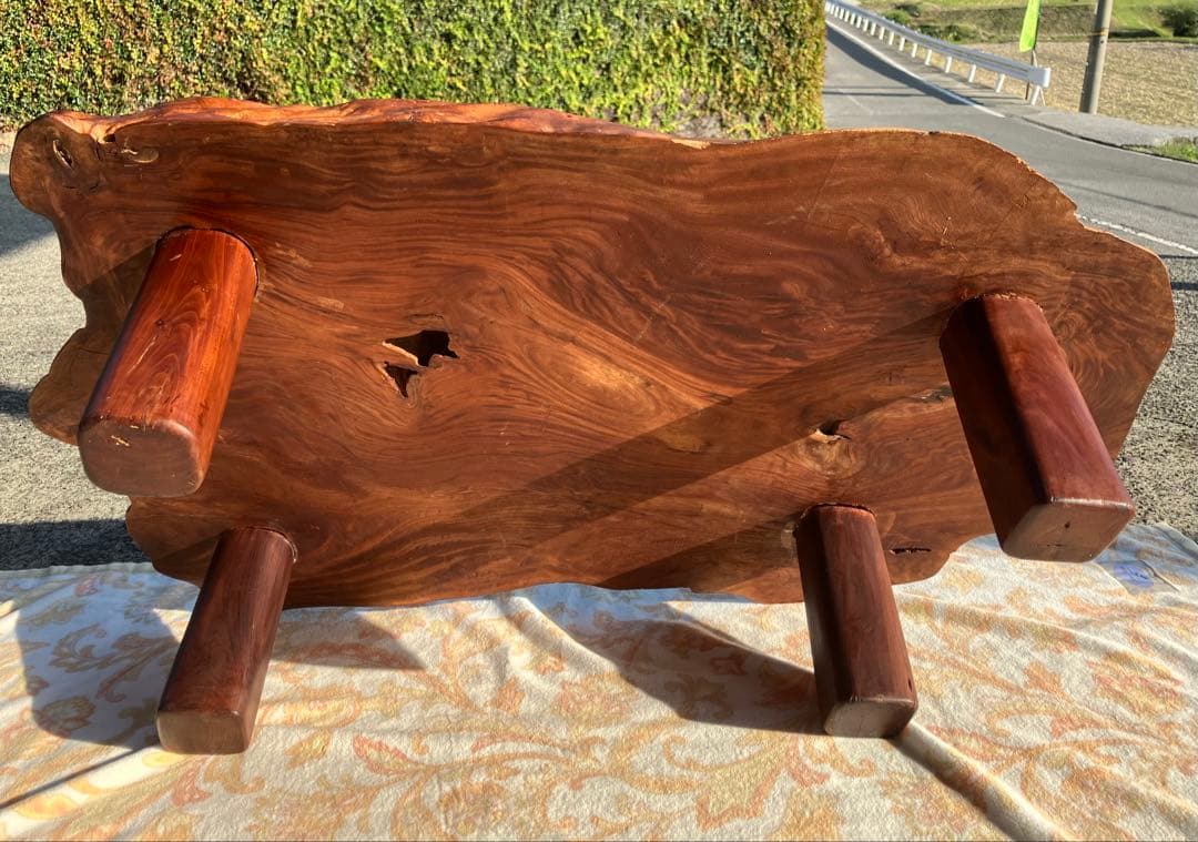 天然無垢 ケヤキ 一枚板 ローテーブル 115cm幅