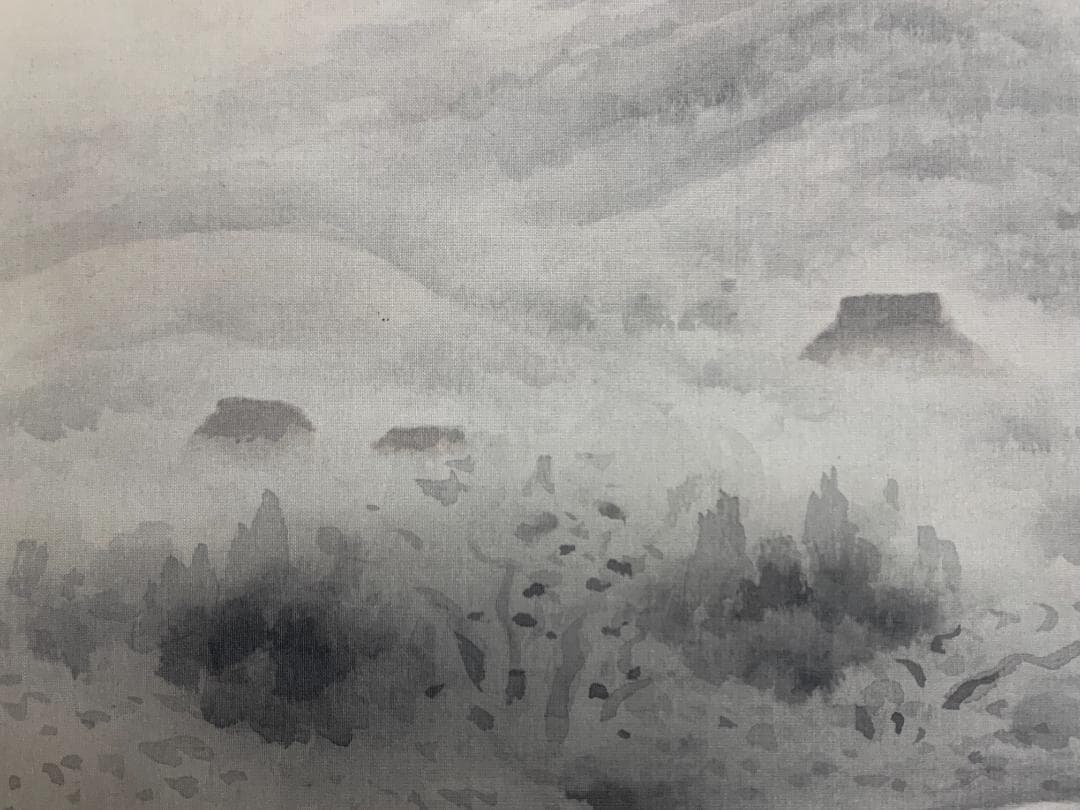 白倉嘉入 閑春 絹本 掛軸 共箱 二重箱 南画家 服部五老