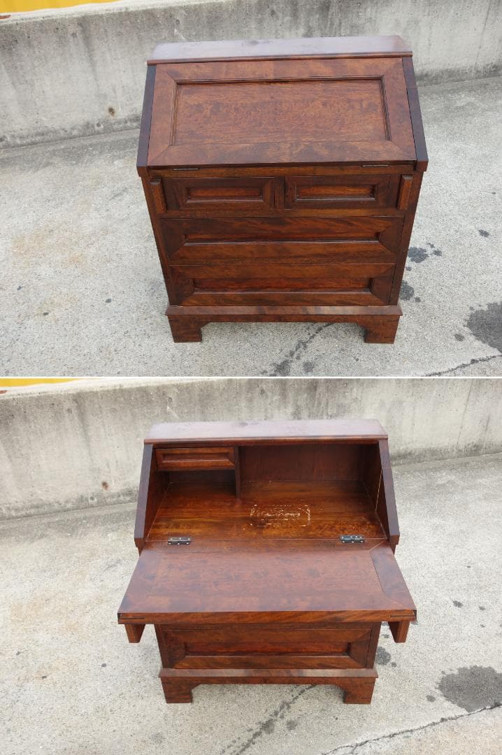 中古】K▽松本民芸家具 66型 高山式 ライティングビューロー (38524