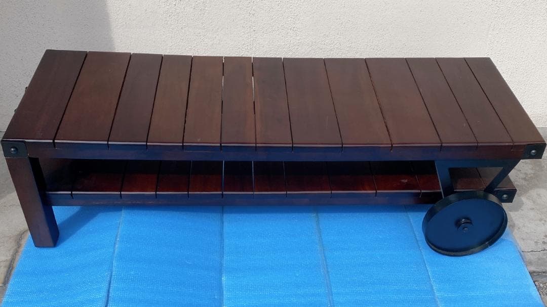 レトロ風 車輪付テレビ台 テレビボード ローボード 幅120㎝