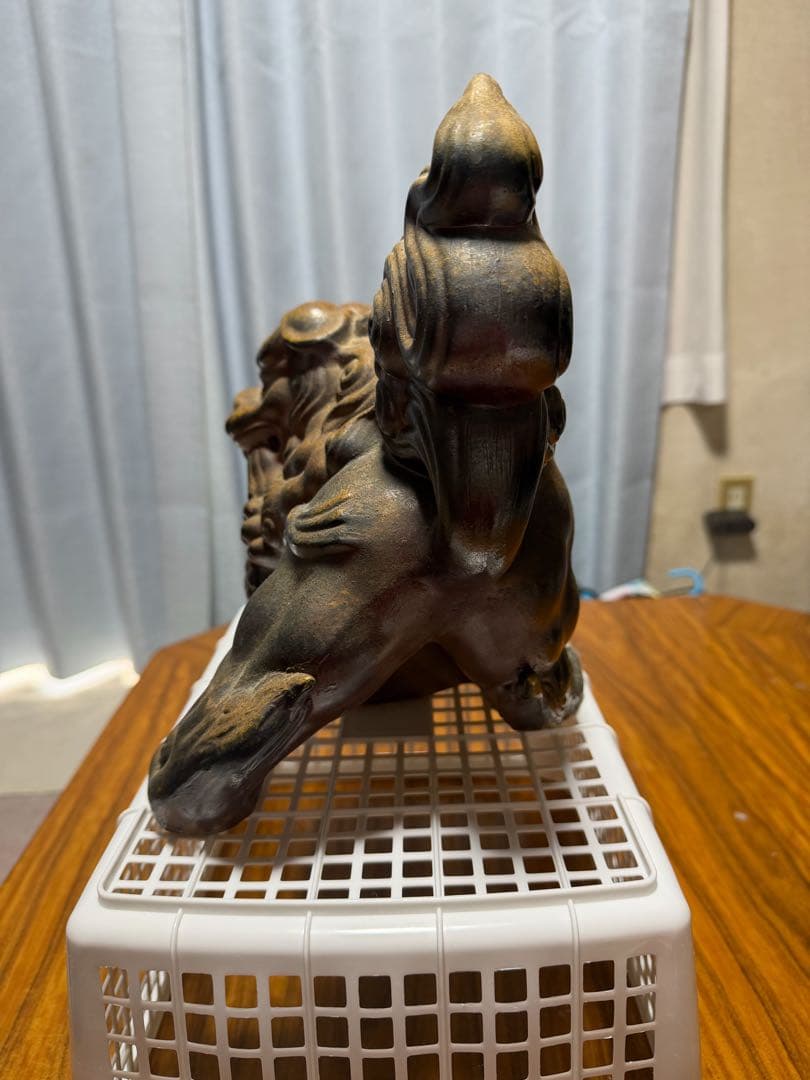 備前焼　獅子置物　難波正己
