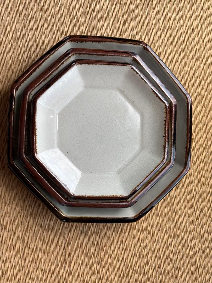 昇陽窯　丹波　立杭　八角皿　白　未使用　釉薬貫入民藝　角皿　6枚セット
