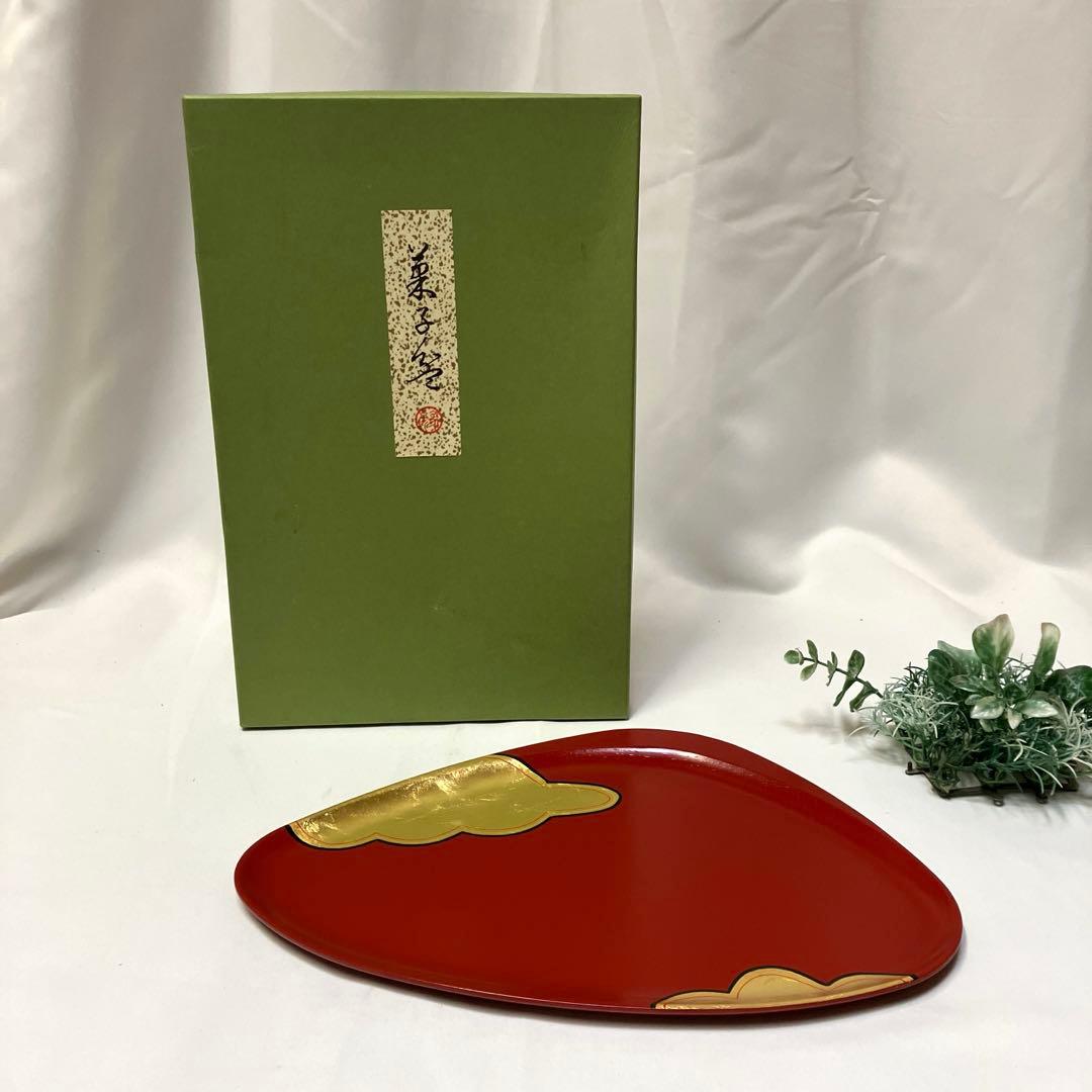 新品 象彦 源氏雲シリーズ 蛤形菓子盆 木製漆器 朱色 金箔 箱入 - メルカリ