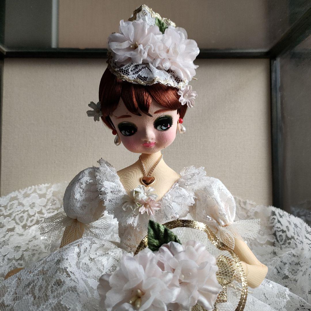 西洋人形 フランス人形 ウエディングドレス 昭和レトロ ガラスケース