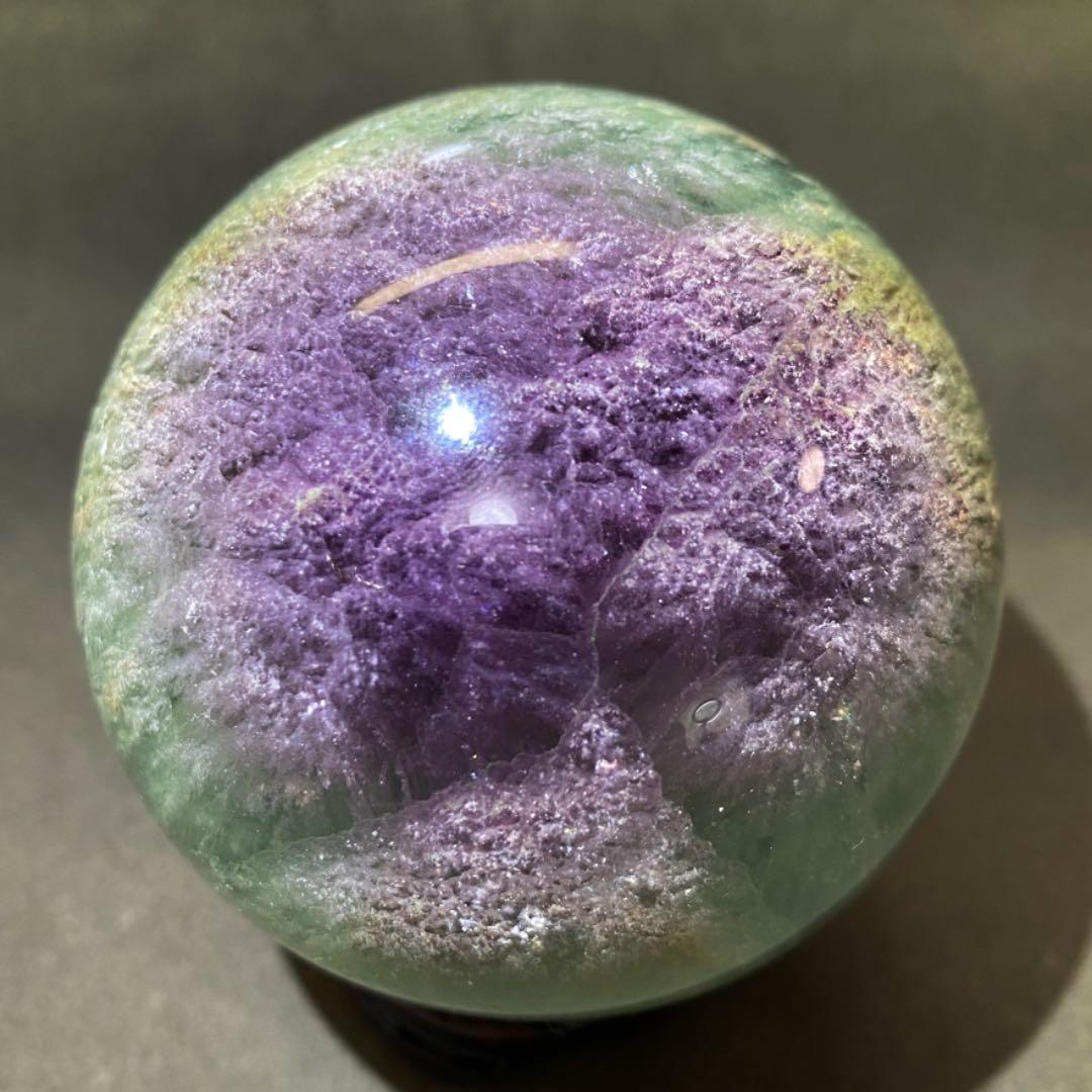 爆レア 絶品❗️レインボー☆フローライト 丸玉 パワーストーン☆天然石原石A655