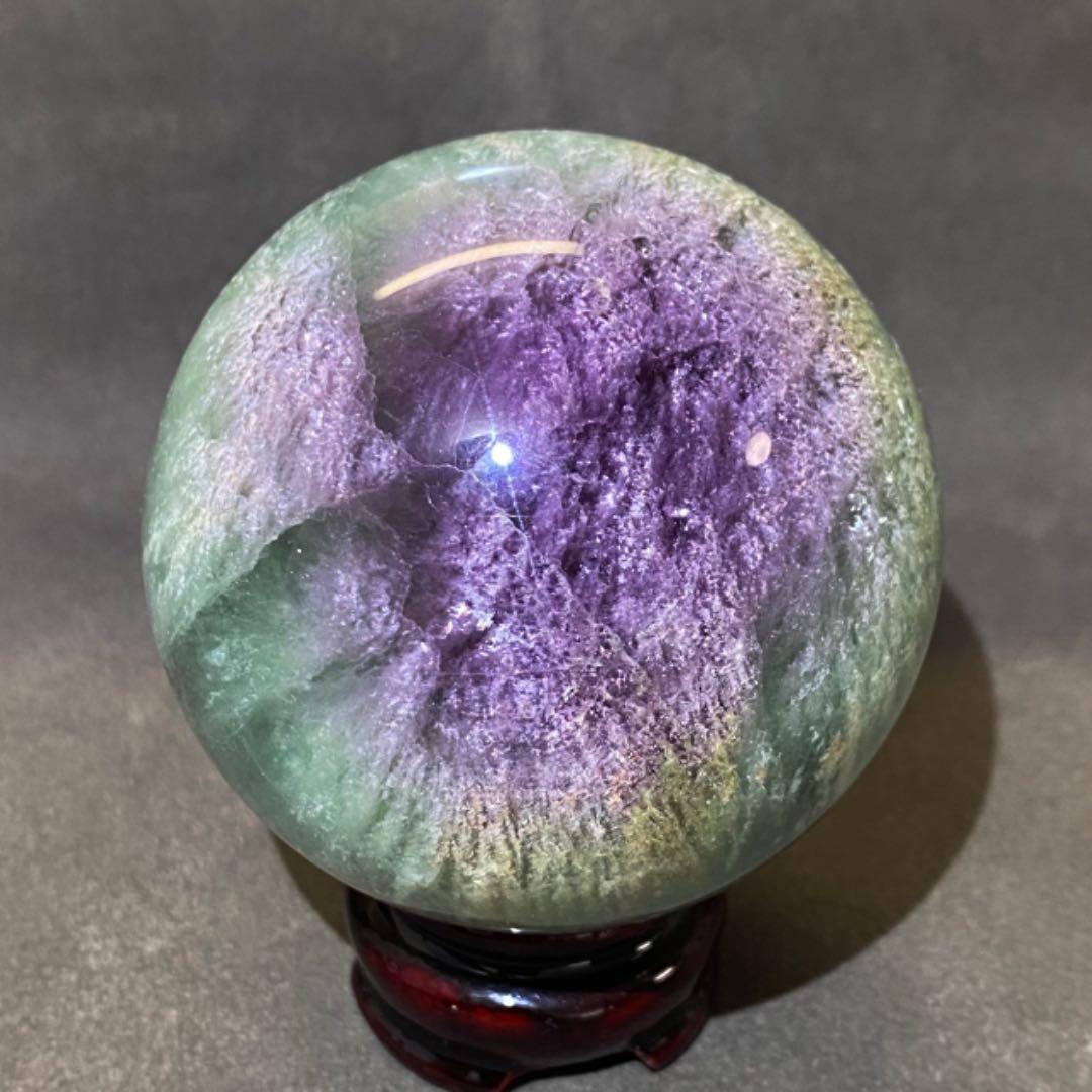 爆レア 絶品❗️レインボー☆フローライト 丸玉 パワーストーン☆天然石原石A655