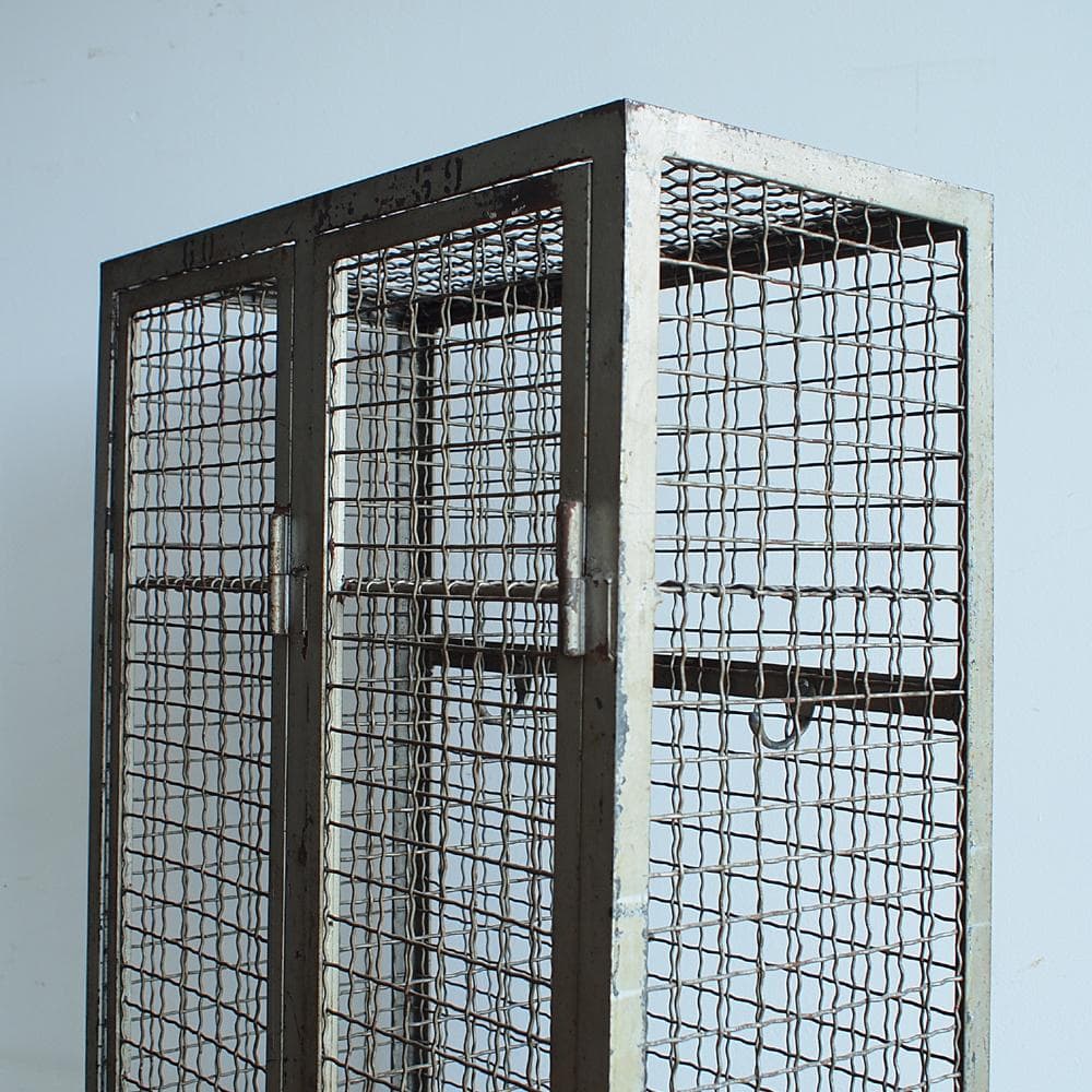 1950-60's ビンテージ ワイヤー メッシュロッカー 2ドア
