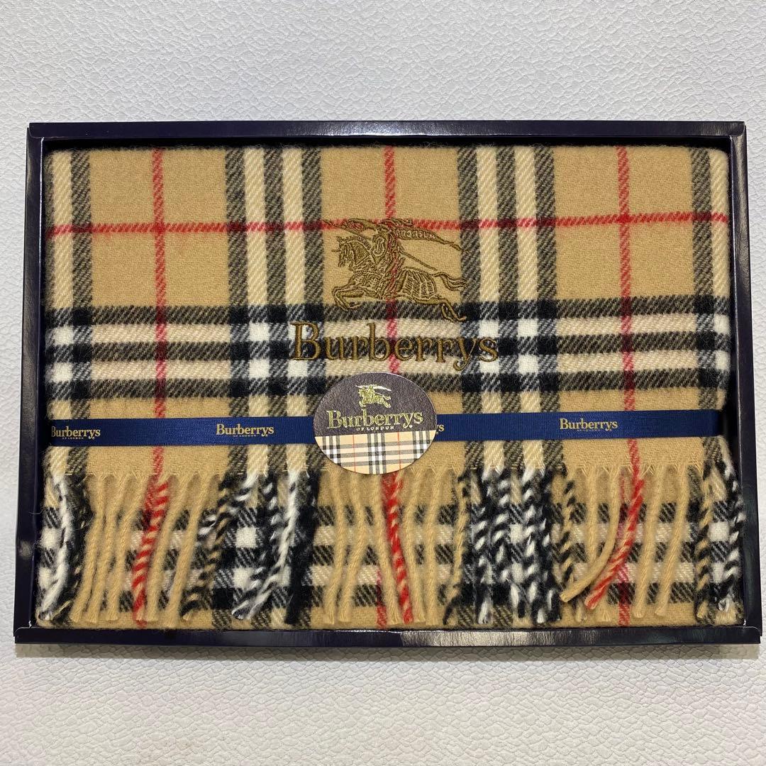 未使用保管品 Burberry ウールひざ掛け FGC 500 2500