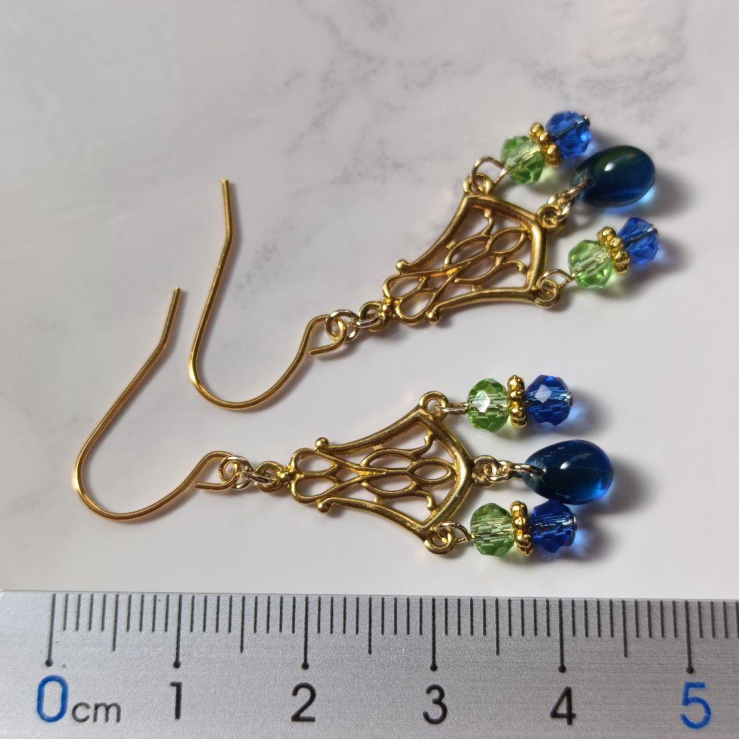 No.488 シャンデリアピアス ゴールド ハンドメイド - メルカリ