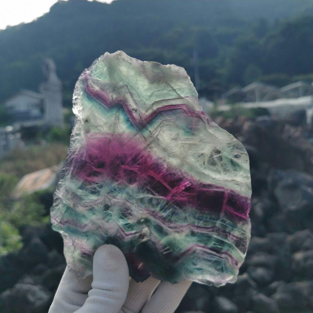 フローライト　722グラム　鑑賞石　石 置物　オブジェ　インテリア