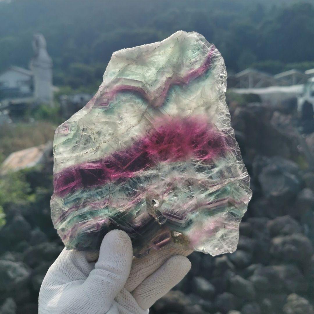 フローライト　722グラム　鑑賞石　石 置物　オブジェ　インテリア