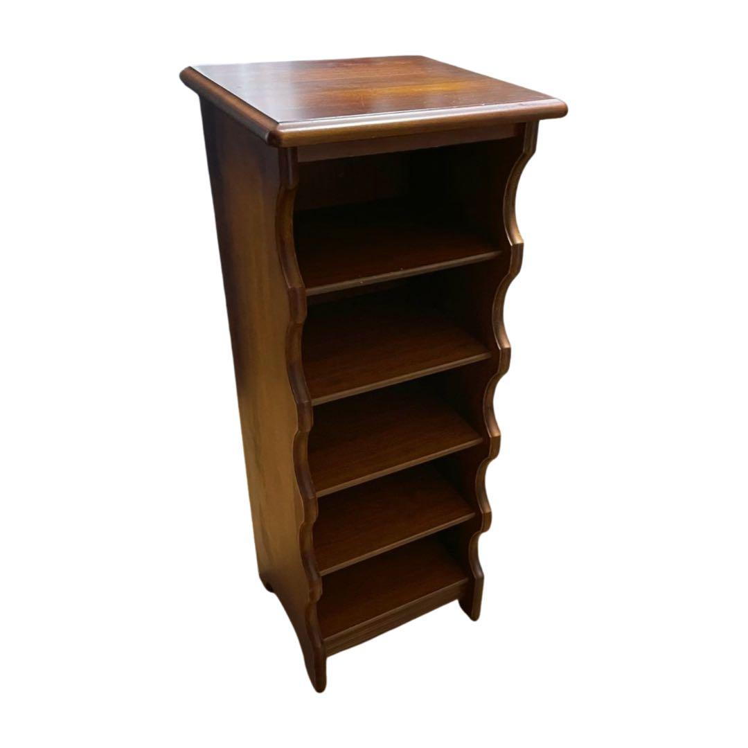 カリモク 電話台 マガジンラック レトロ 木製家具