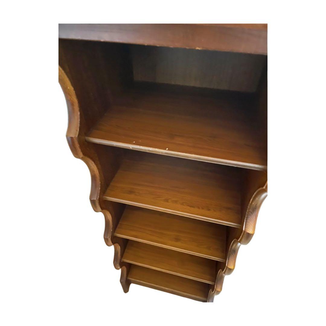 カリモク 電話台 マガジンラック レトロ 木製家具