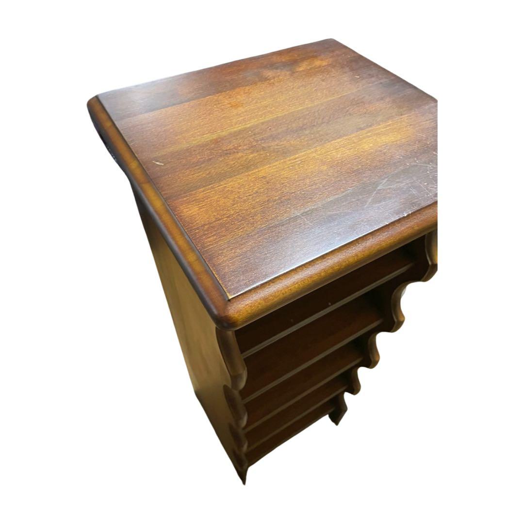 カリモク 電話台 マガジンラック レトロ 木製家具