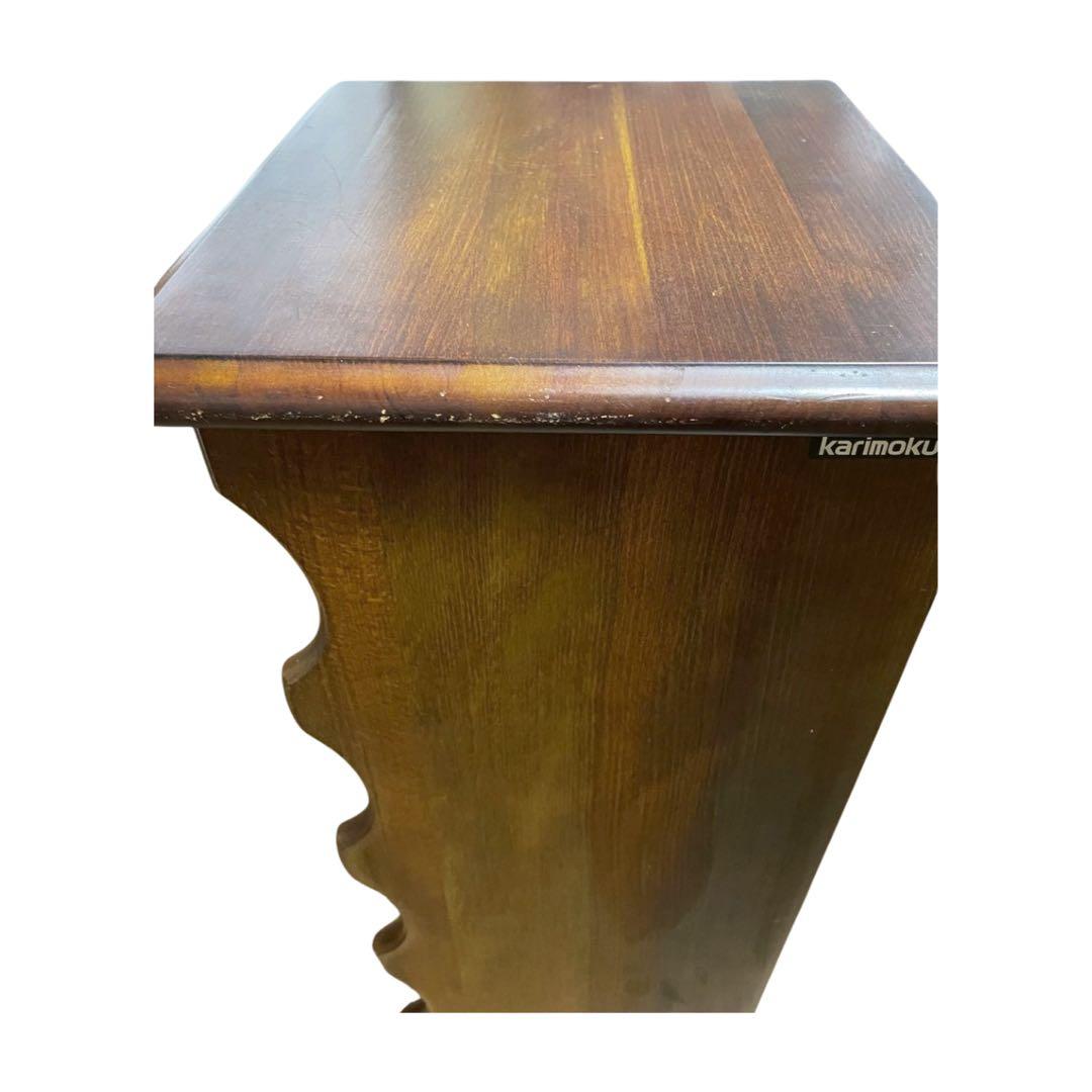 カリモク 電話台 マガジンラック レトロ 木製家具