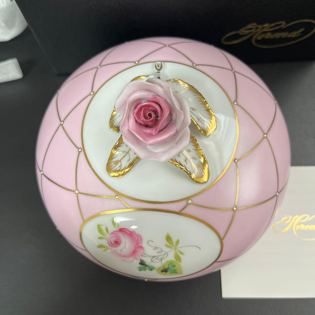 ［新品］Herend♡メモリアルローズ♡カバードボックス、ボンボニエール小物入れ
