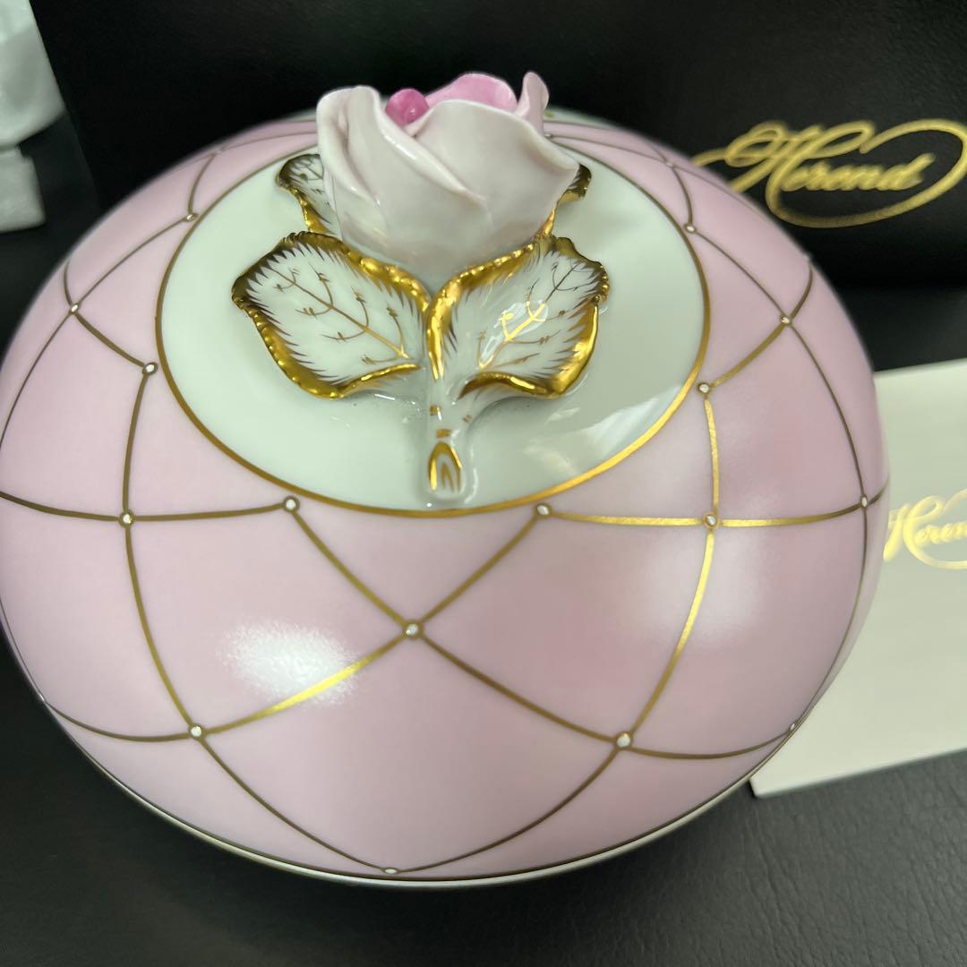 ［新品］Herend♡メモリアルローズ♡カバードボックス、ボンボニエール小物入れ