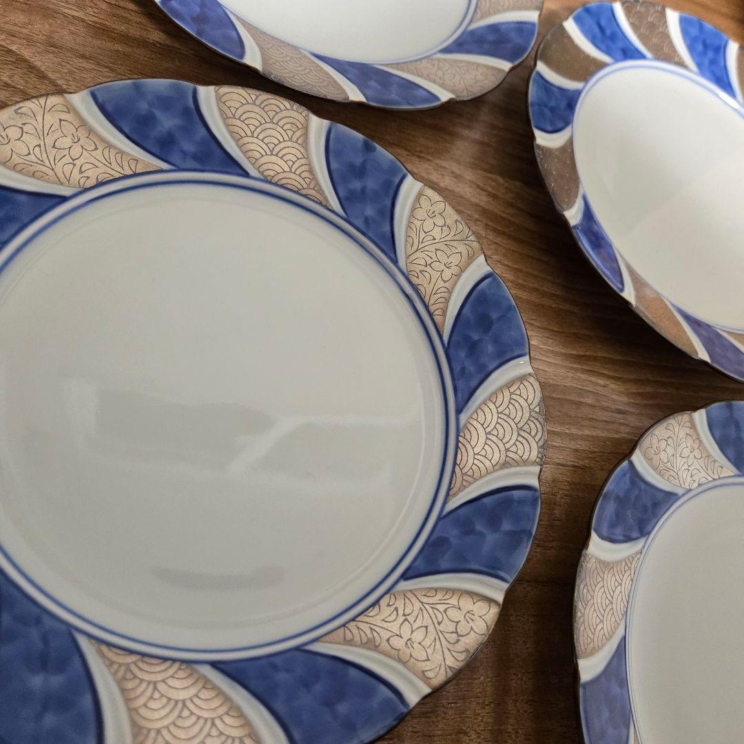 其泉作 銀彩 パン皿揃