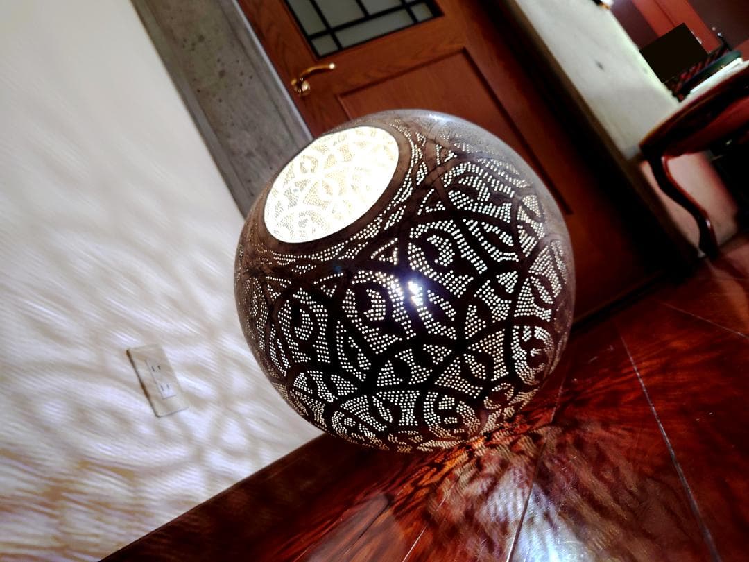 ペンダントランプ　球型　メタル　シルバー