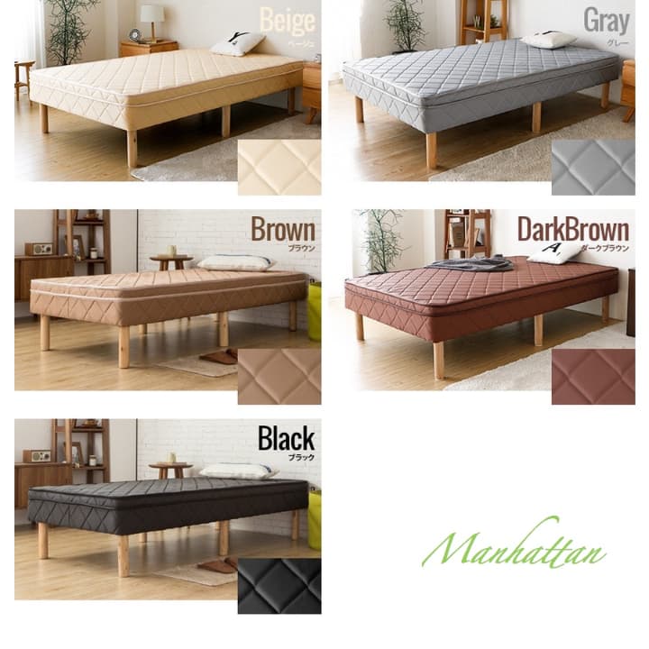 脚付きマットレスベッド 高反発 ピロートップ 脚長 ボンネルコイルマットレス