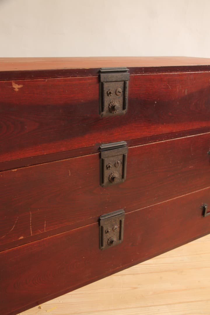 木製チェスト　収納棚　3段　和家具　古道具　古家具　ビンテージ　アンティーク