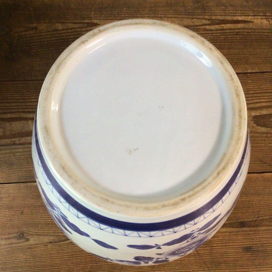 3582 オランダ デルフト陶器 BEGONIA 染付 和蘭 タバコ壷 送料無料