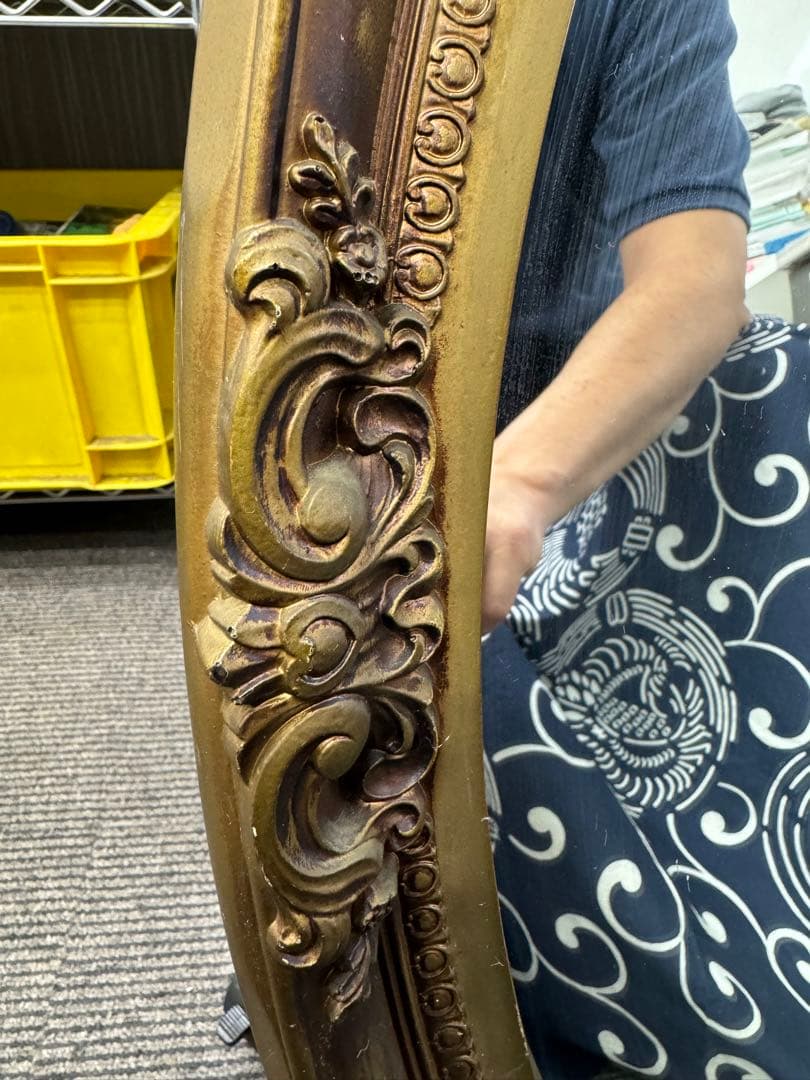 ウォールミラー　アンティーク調　壁掛け　大型鏡