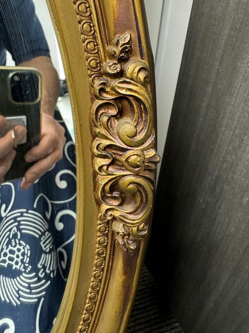 ウォールミラー　アンティーク調　壁掛け　大型鏡