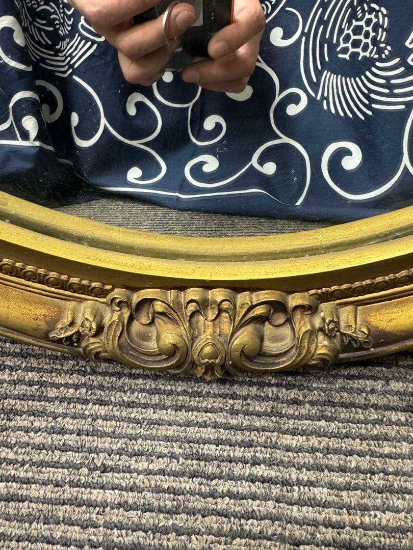 ウォールミラー　アンティーク調　壁掛け　大型鏡