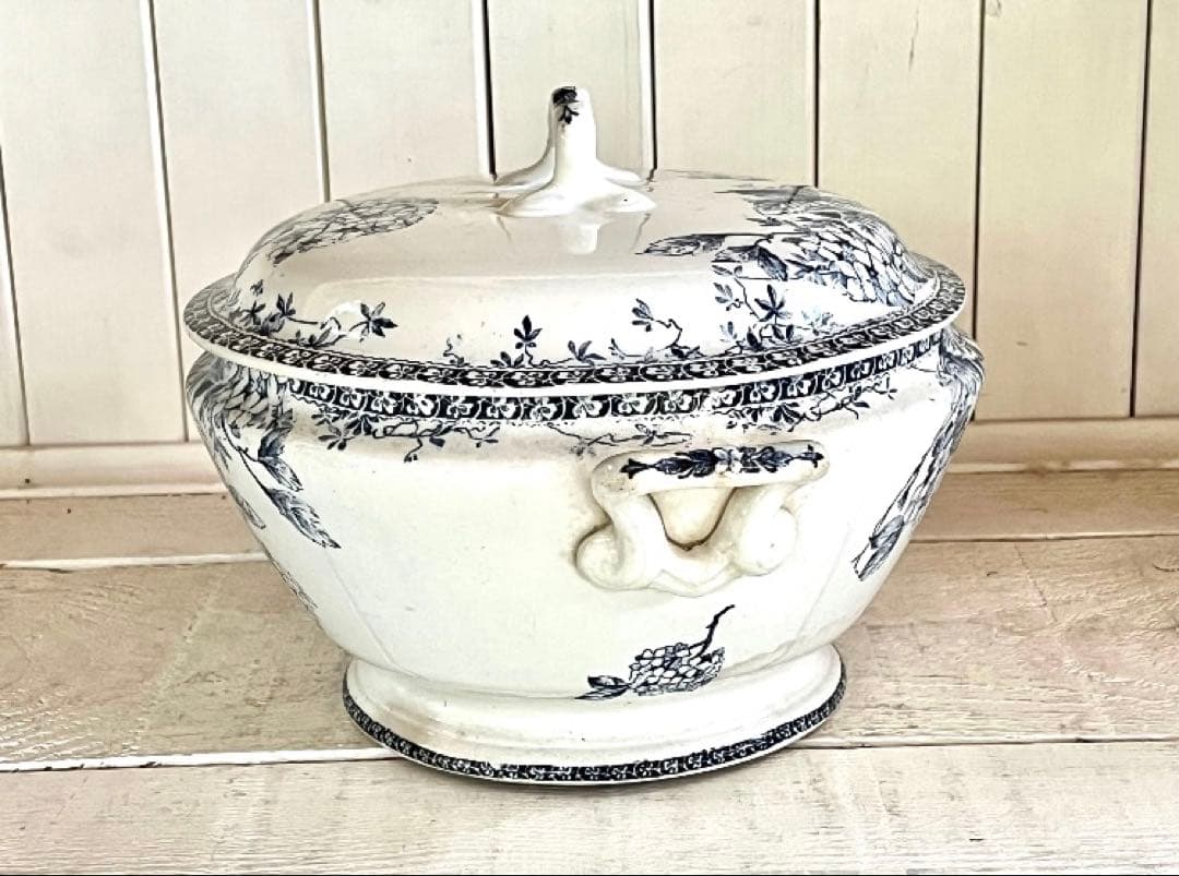 フランスアンティーク☆ジアンGienチューリーン紫陽花スーピエール