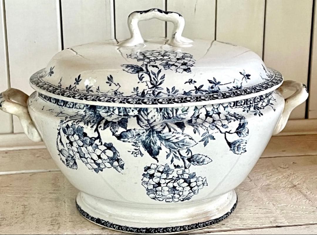 フランスアンティーク☆ジアンGienチューリーン紫陽花スーピエール