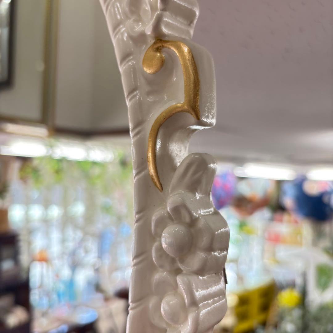 ロココ調ミラー オーバルミラー 壁掛け鏡 楕円形 ホワイト 白 高級ミラー