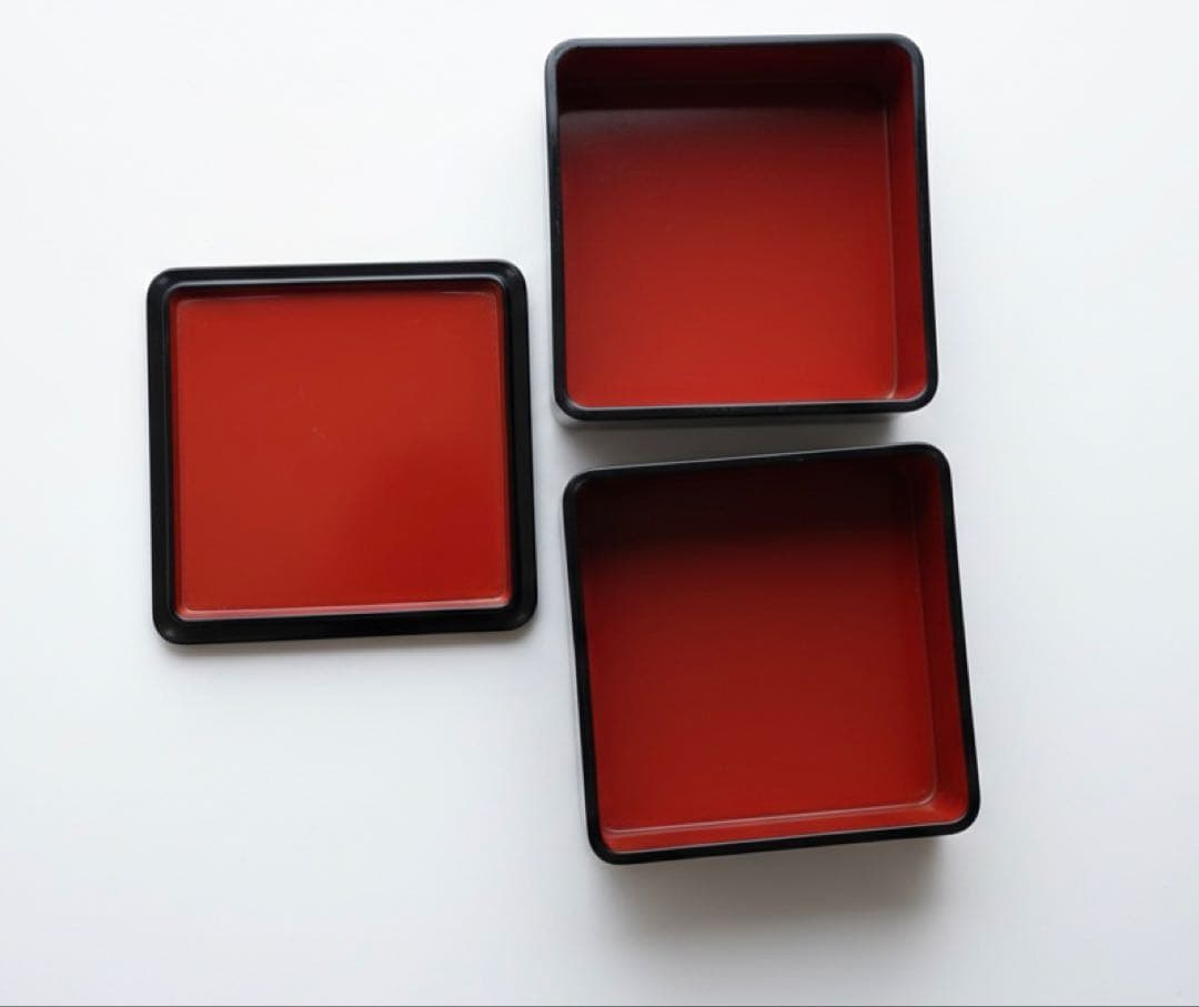 極美品】高級 輪島塗 二段重箱 6.5寸 朱の菊文様 共箱付 本漆 天然木